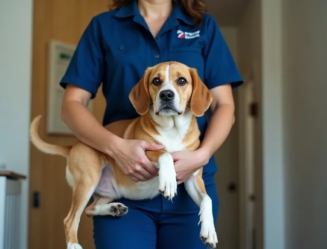 Technician respectfully transporting a deceased dog in Greensborough